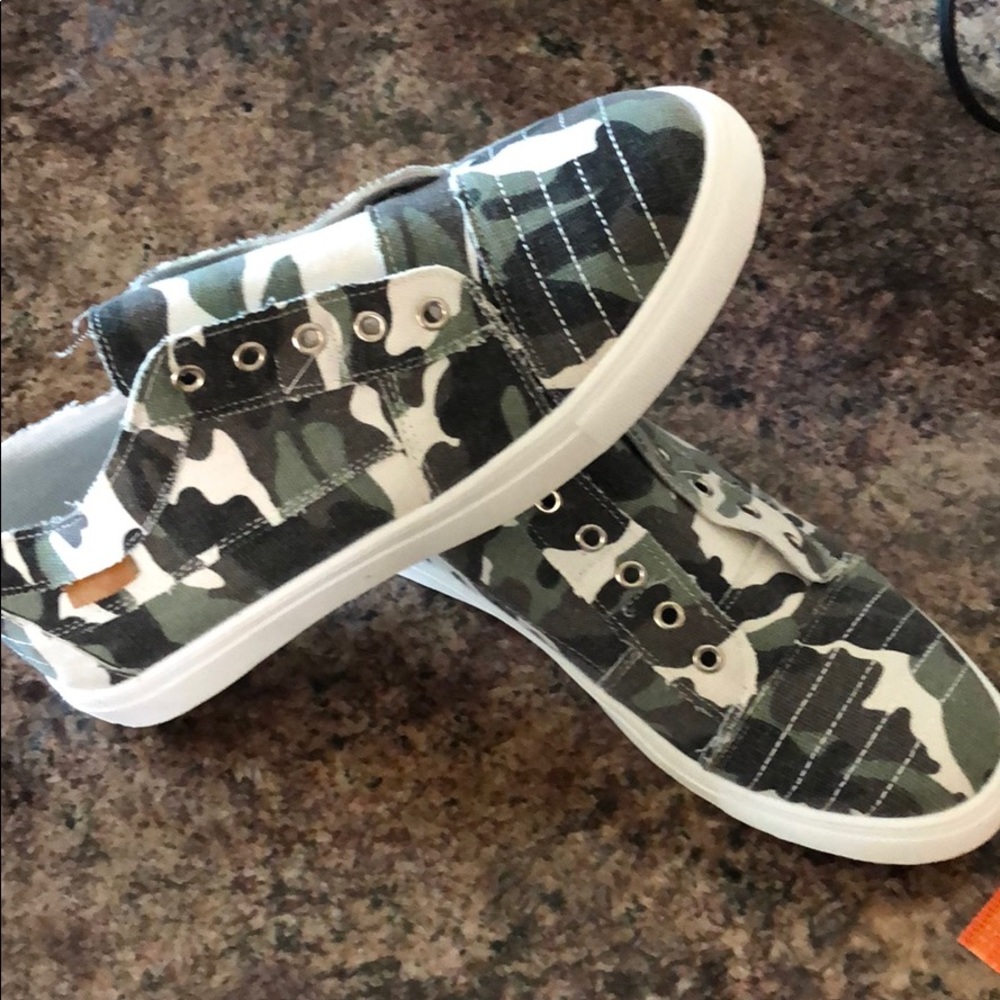 Camo slip on sneakers